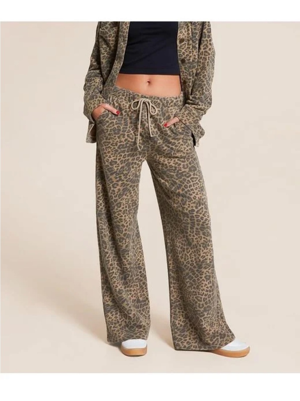 Z Supply Hunter Knit Leopard Pant - Desert Tan NWT!